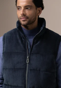 ATELIER corduroy bodywarmer met hoge kraag