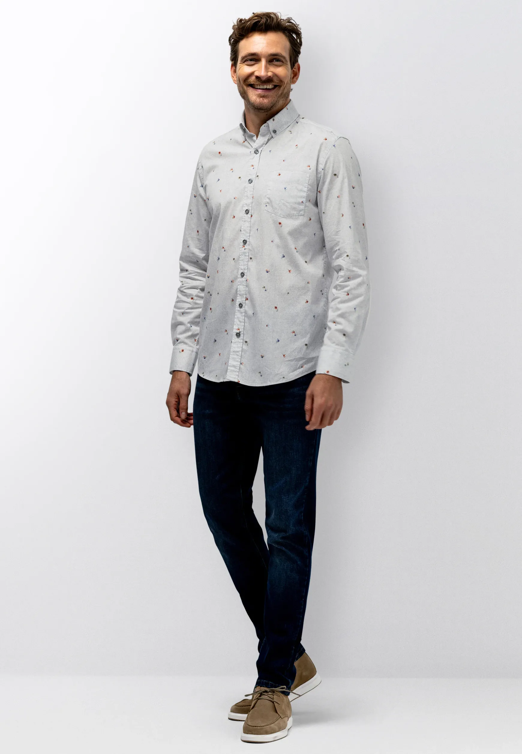 Button-down overhemd met bloemenprint