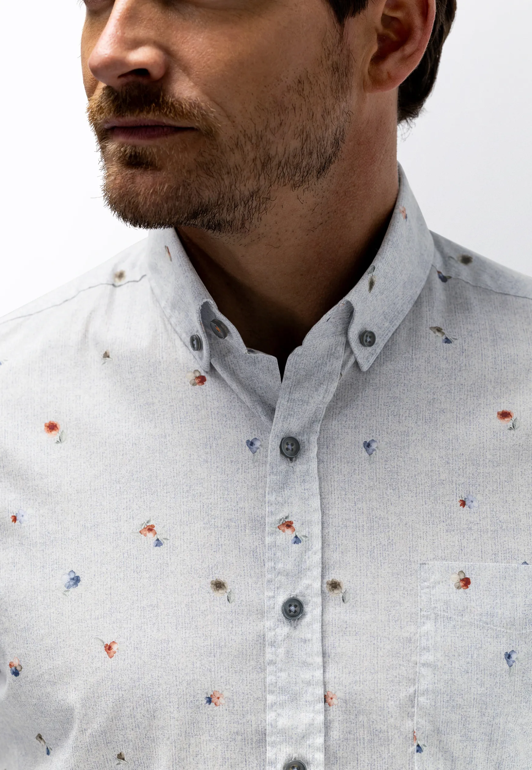 Button-down overhemd met bloemenprint
