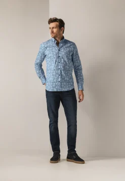 Button-down overhemd met botanische print