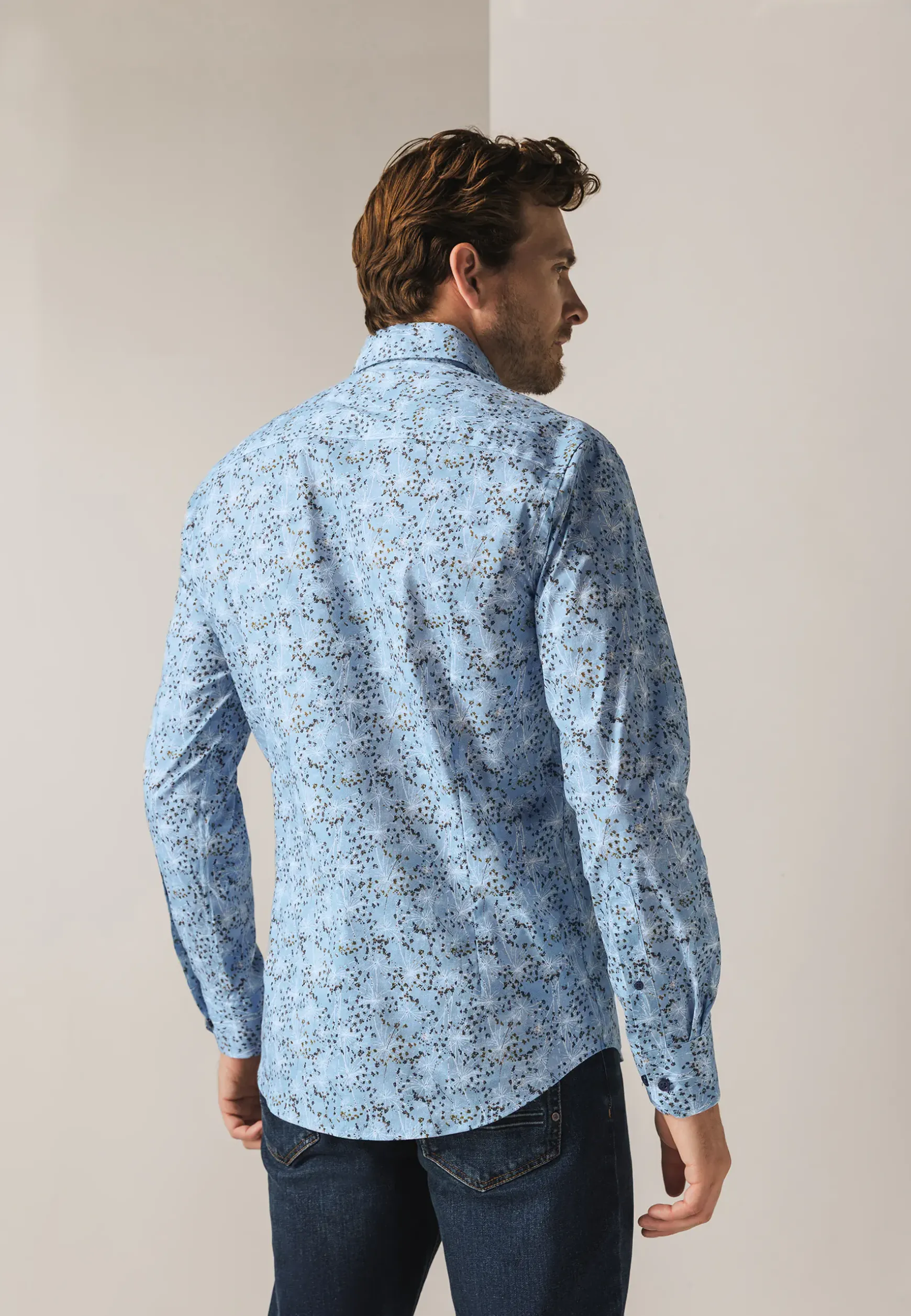 Button-down overhemd met botanische print