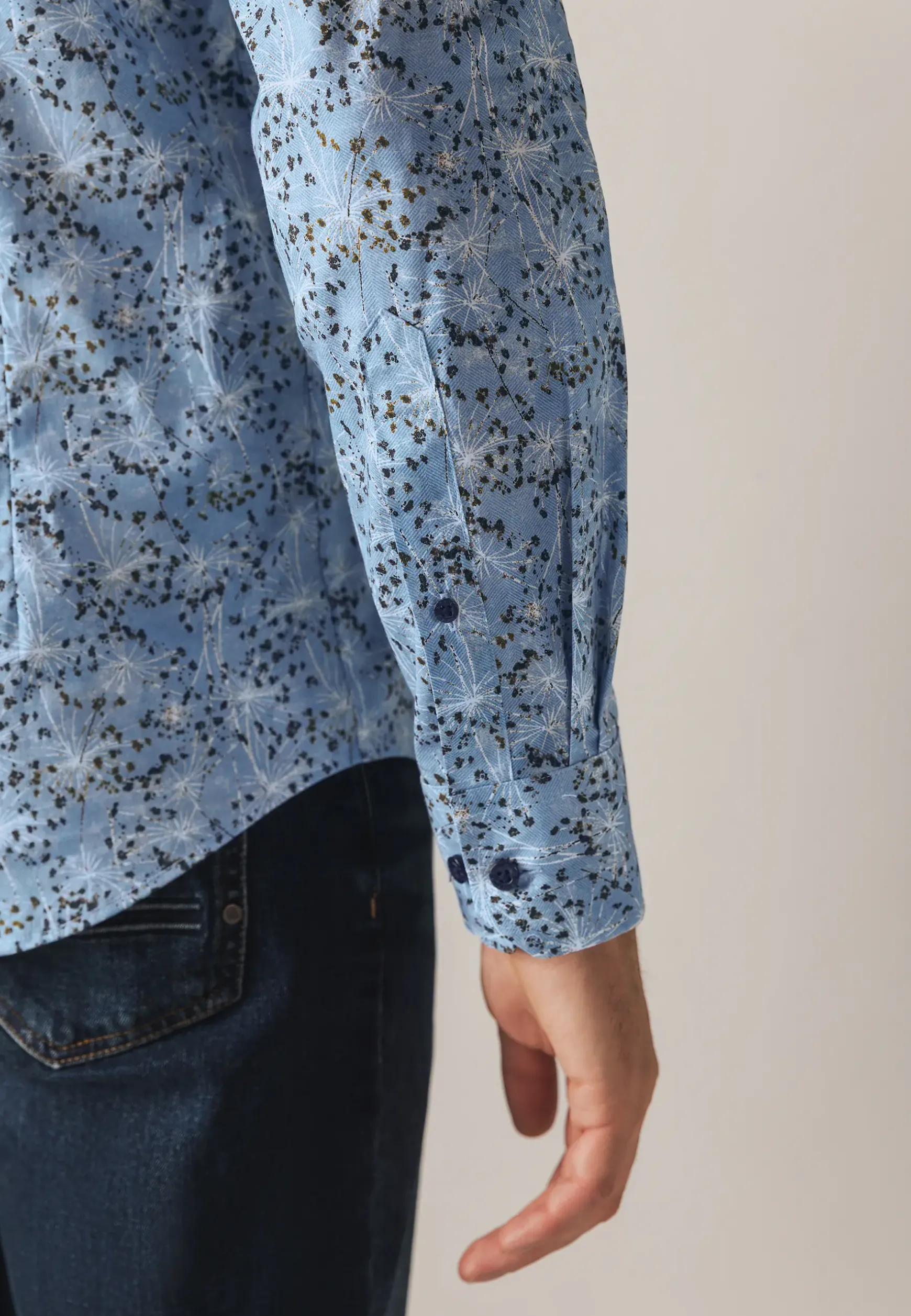 Button-down overhemd met botanische print