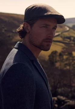 City Sport flat cap met visgraatmotief
