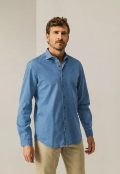 Denim overhemd van katoen