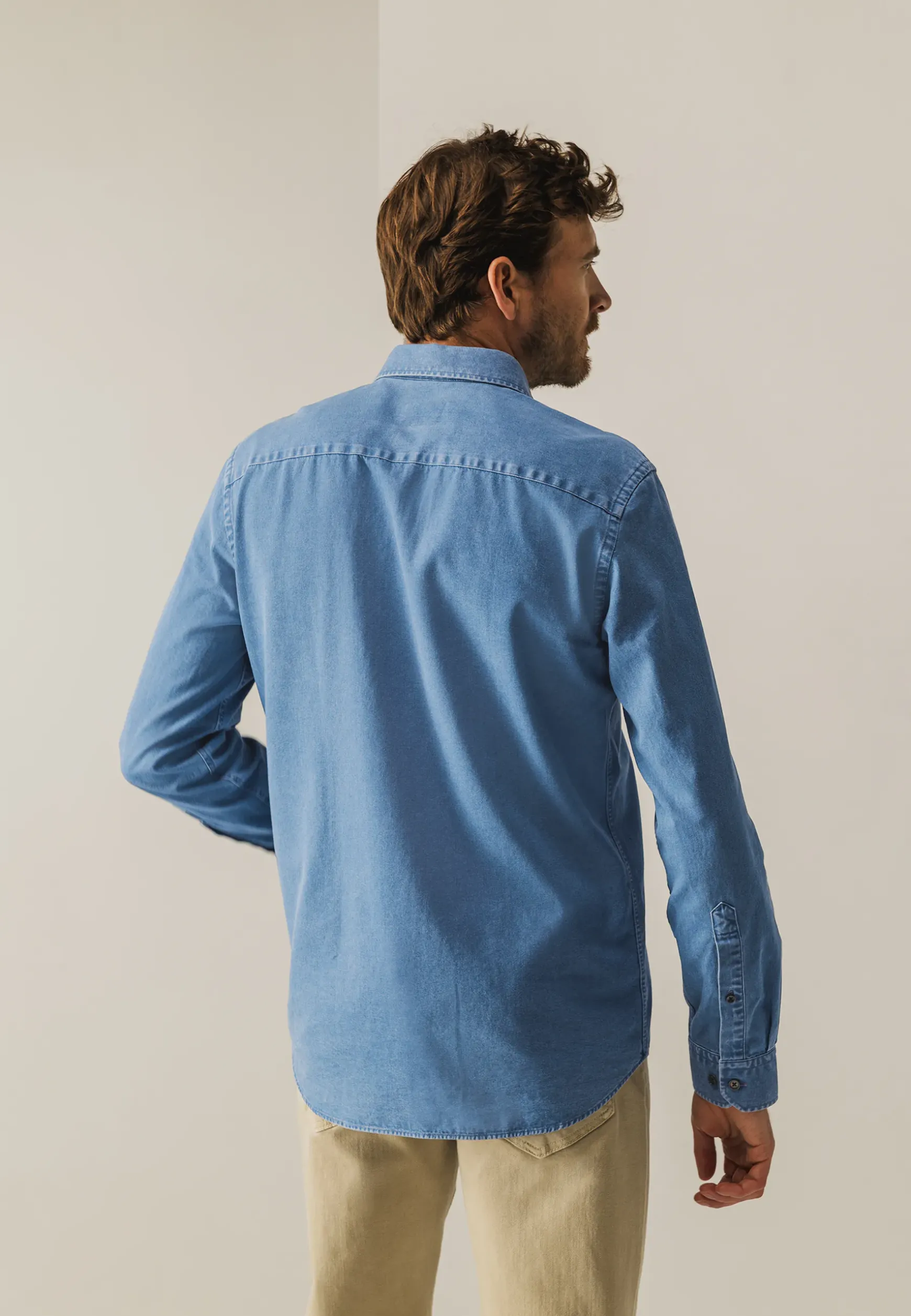 Denim overhemd van katoen