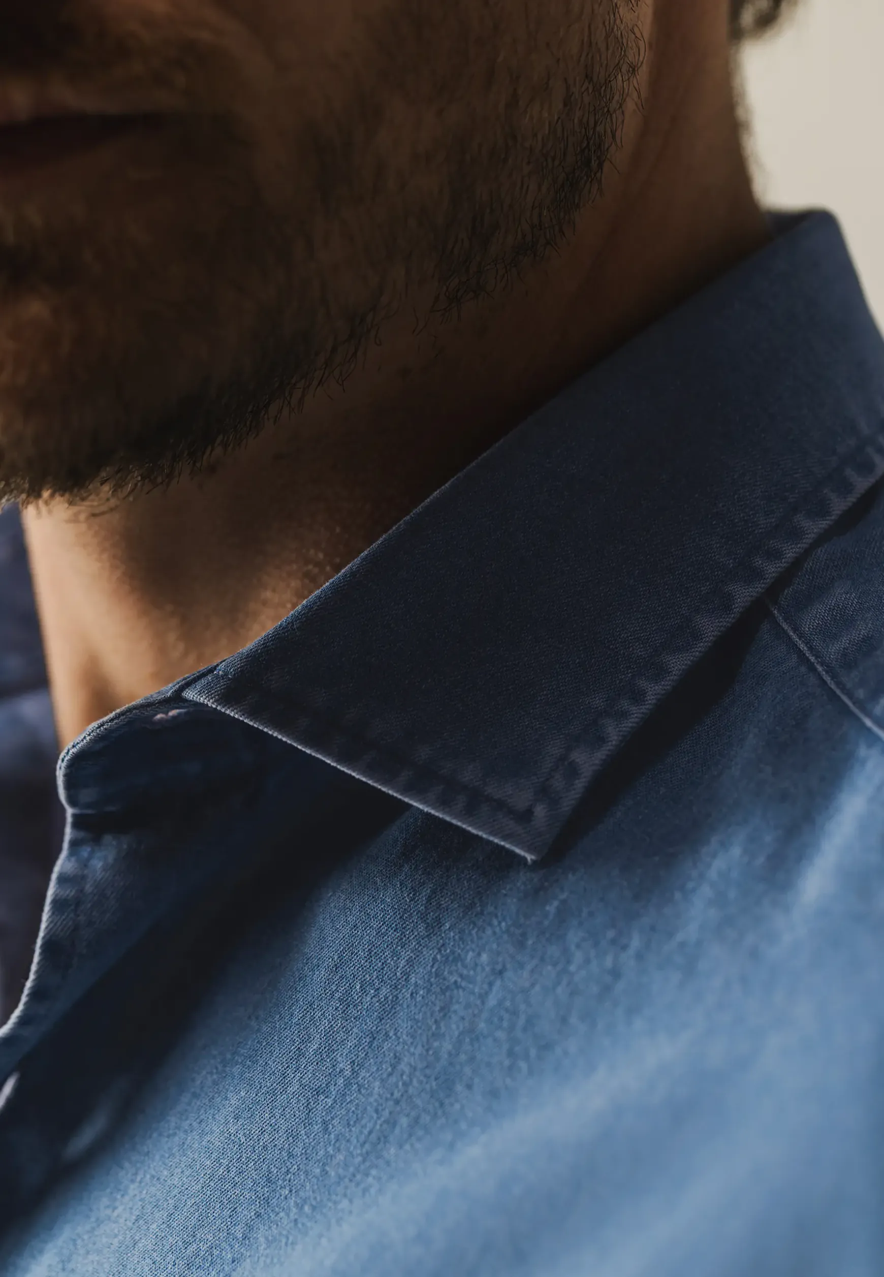 Denim overhemd van katoen