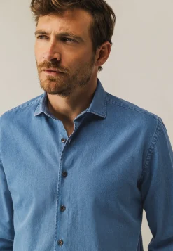 Denim overhemd van katoen