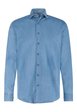 Denim overhemd van katoen