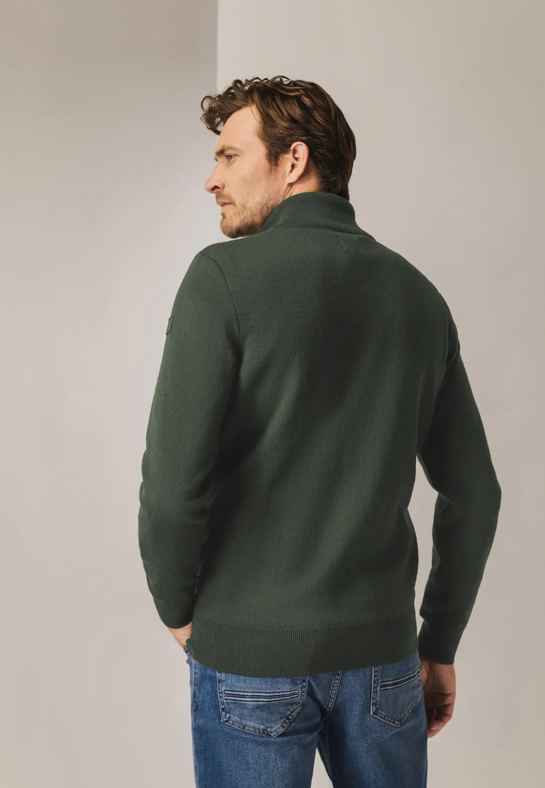 Dubbelgebreid vest met steekzakken
