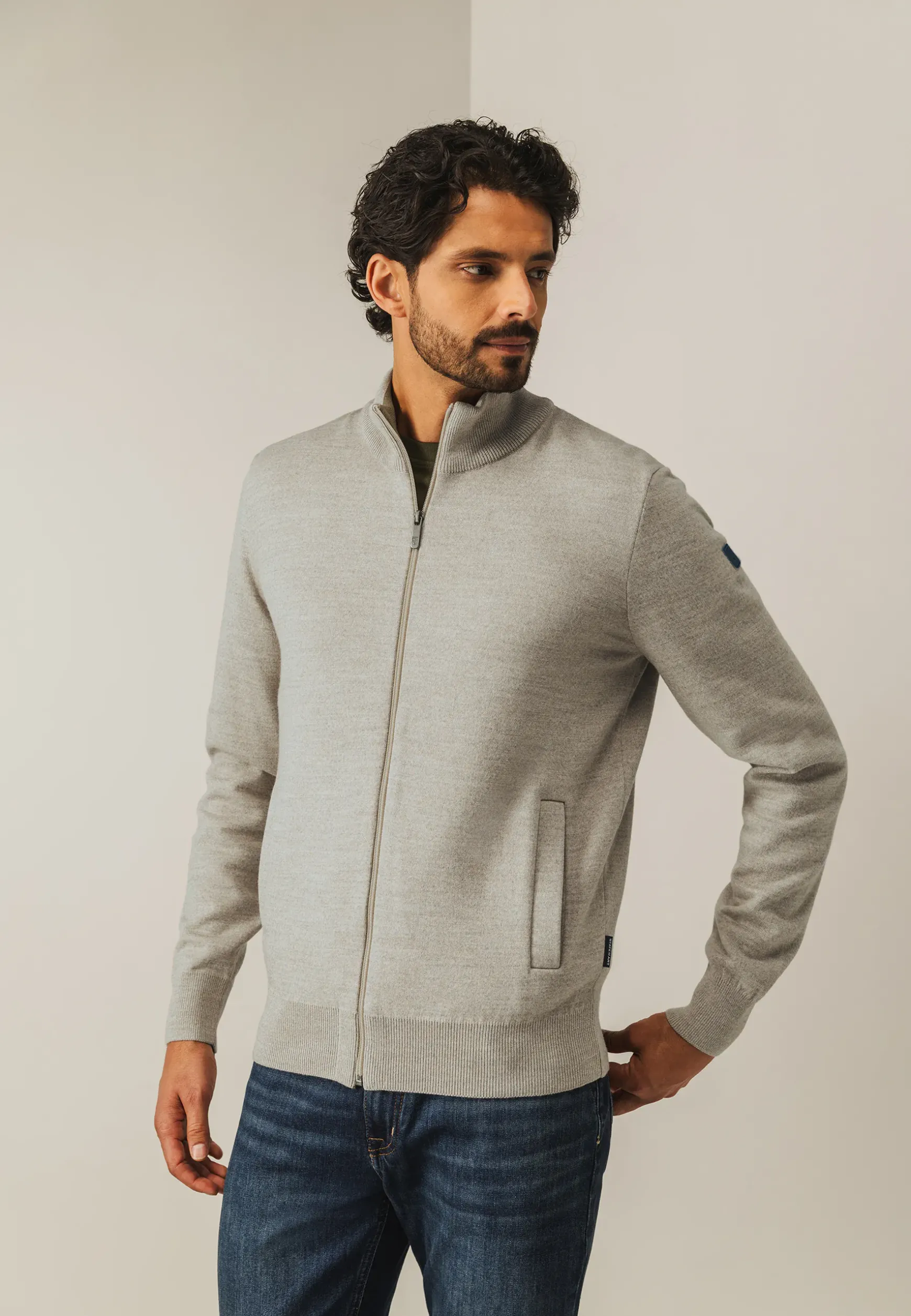 Dubbelgebreid vest met steekzakken