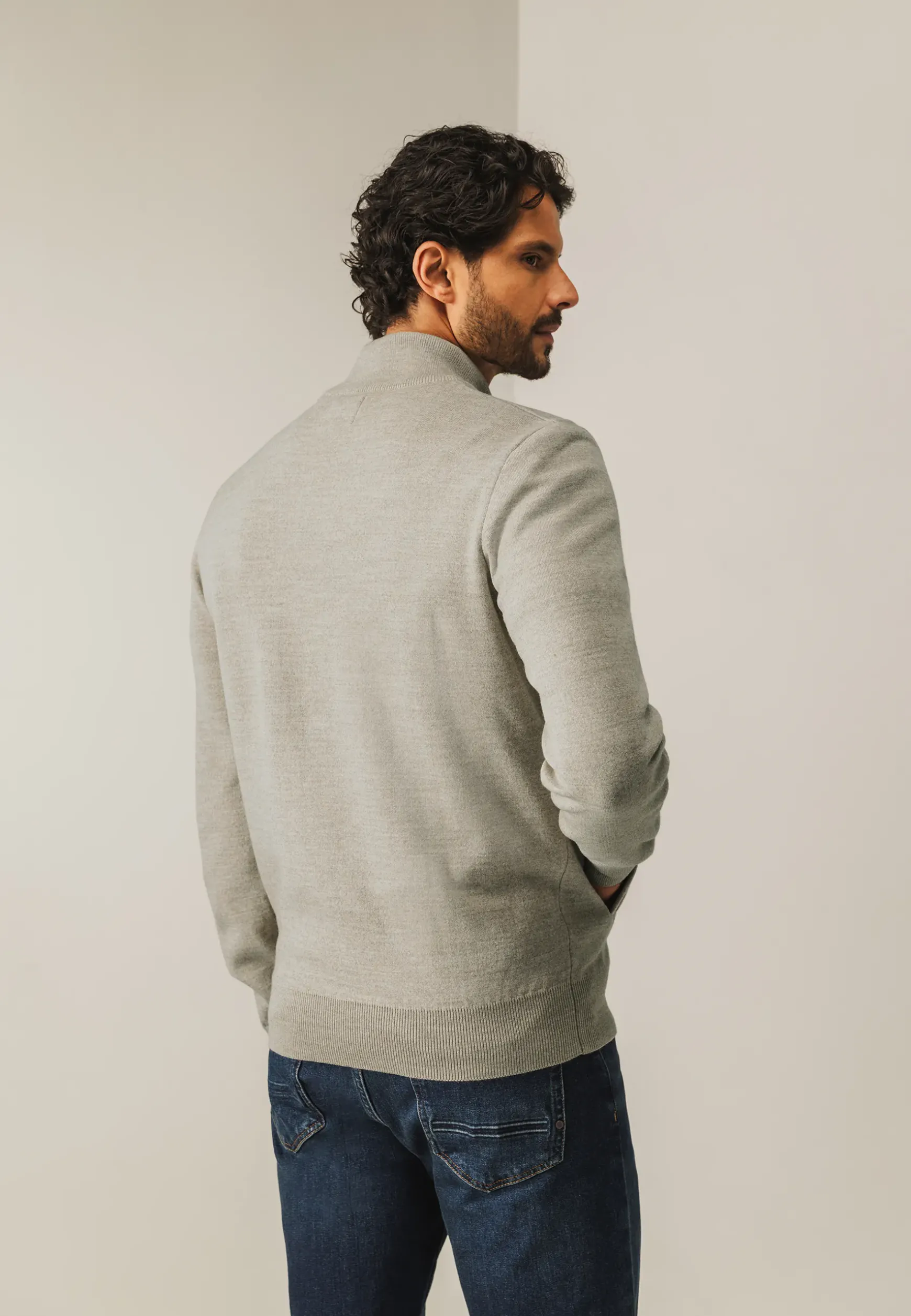 Dubbelgebreid vest met steekzakken