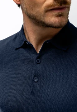 Fijngebreide polo van katoen-modal