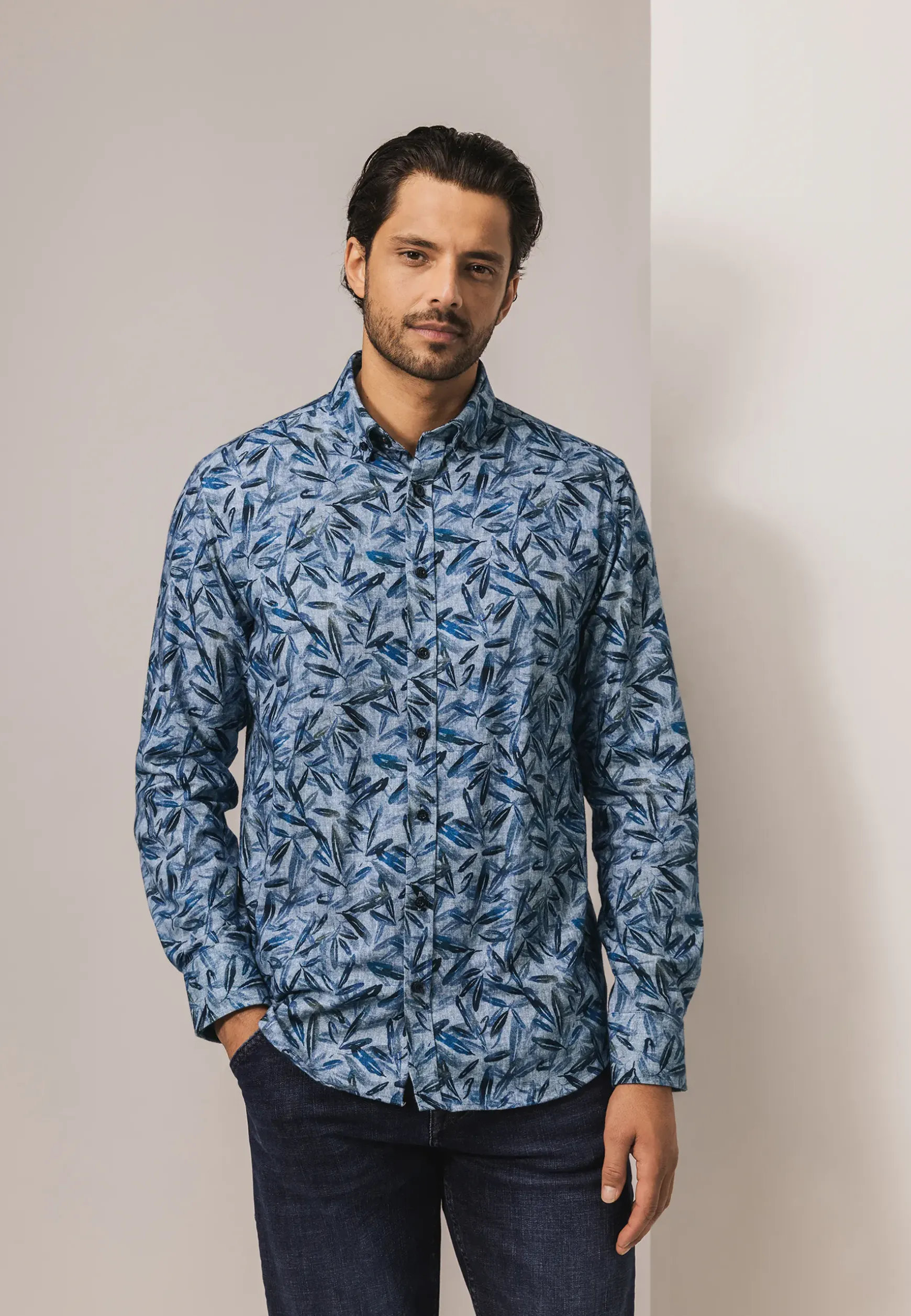 Flanellen overhemd met print