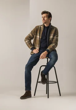 Fleece vest met ruitdessin