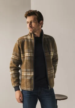 Fleece vest met ruitdessin