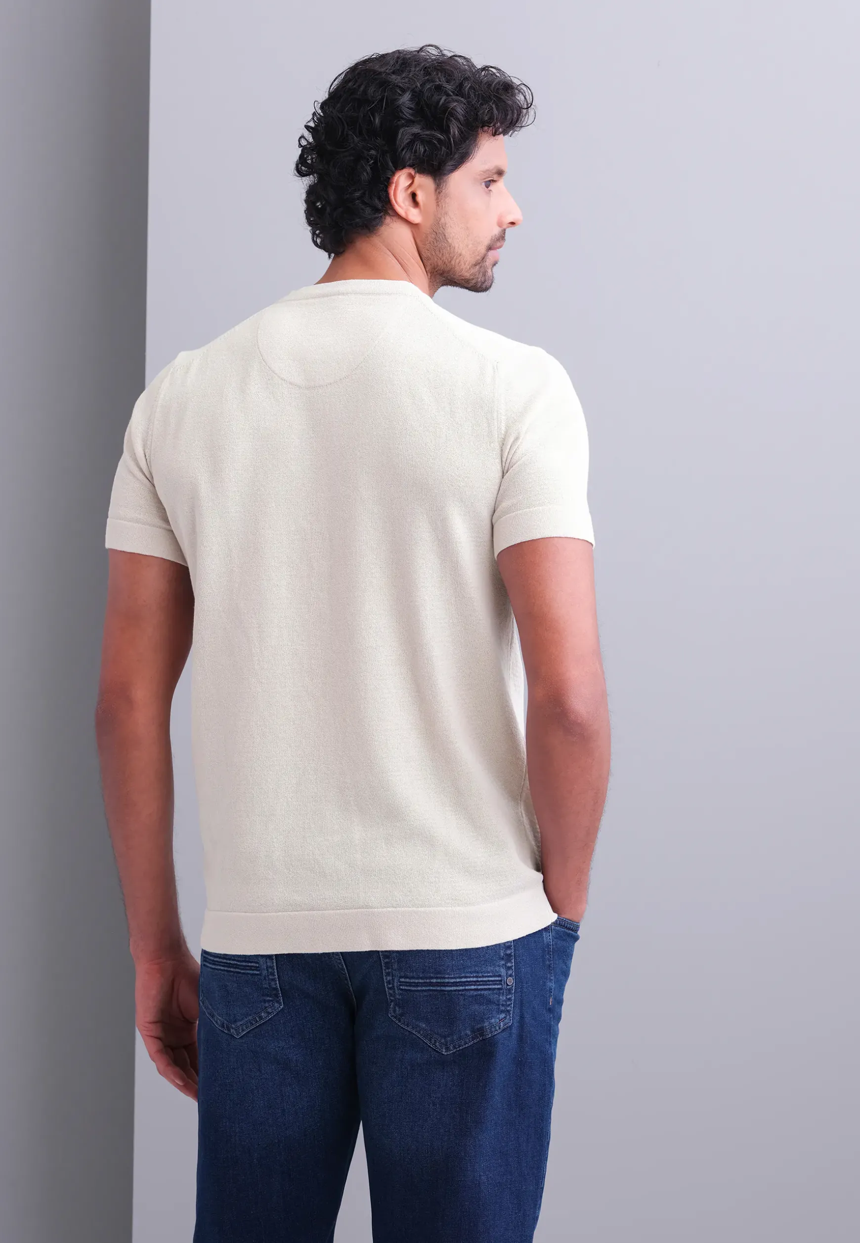 Gebreid T-shirt met borstzak