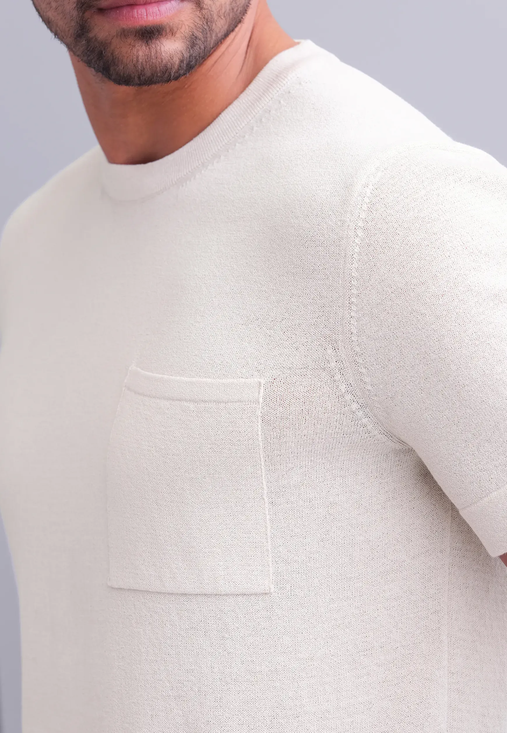 Gebreid T-shirt met borstzak