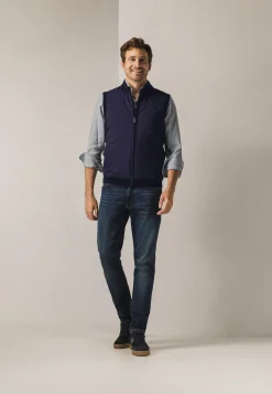 Gebreide bodywarmer met rits