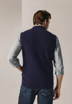 Gebreide bodywarmer met rits