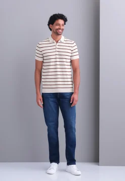 Gebreide polo met streepmotief