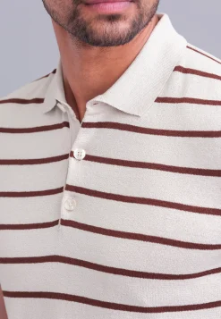 Gebreide polo met streepmotief