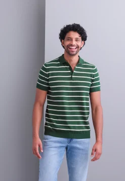 Gebreide polo met streepmotief