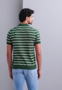 Gebreide polo met streepmotief