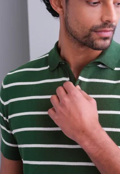 Gebreide polo met streepmotief