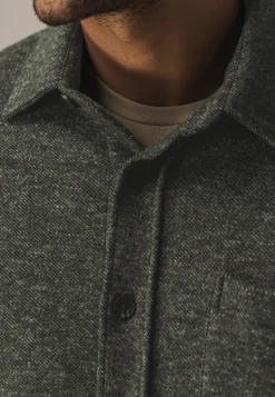 Gemêleerd overshirt met visgraatstructuur