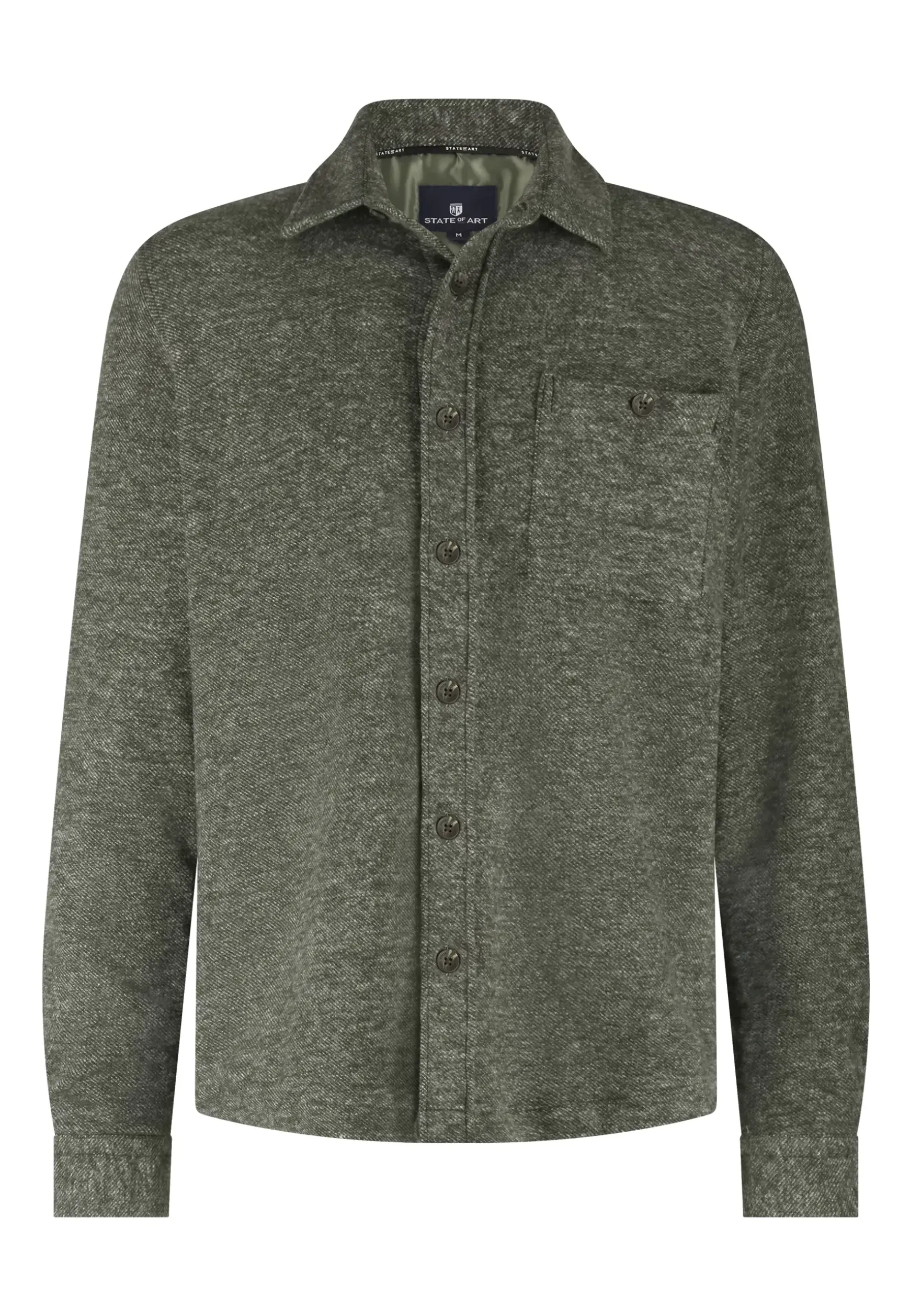 Gemêleerd overshirt met visgraatstructuur