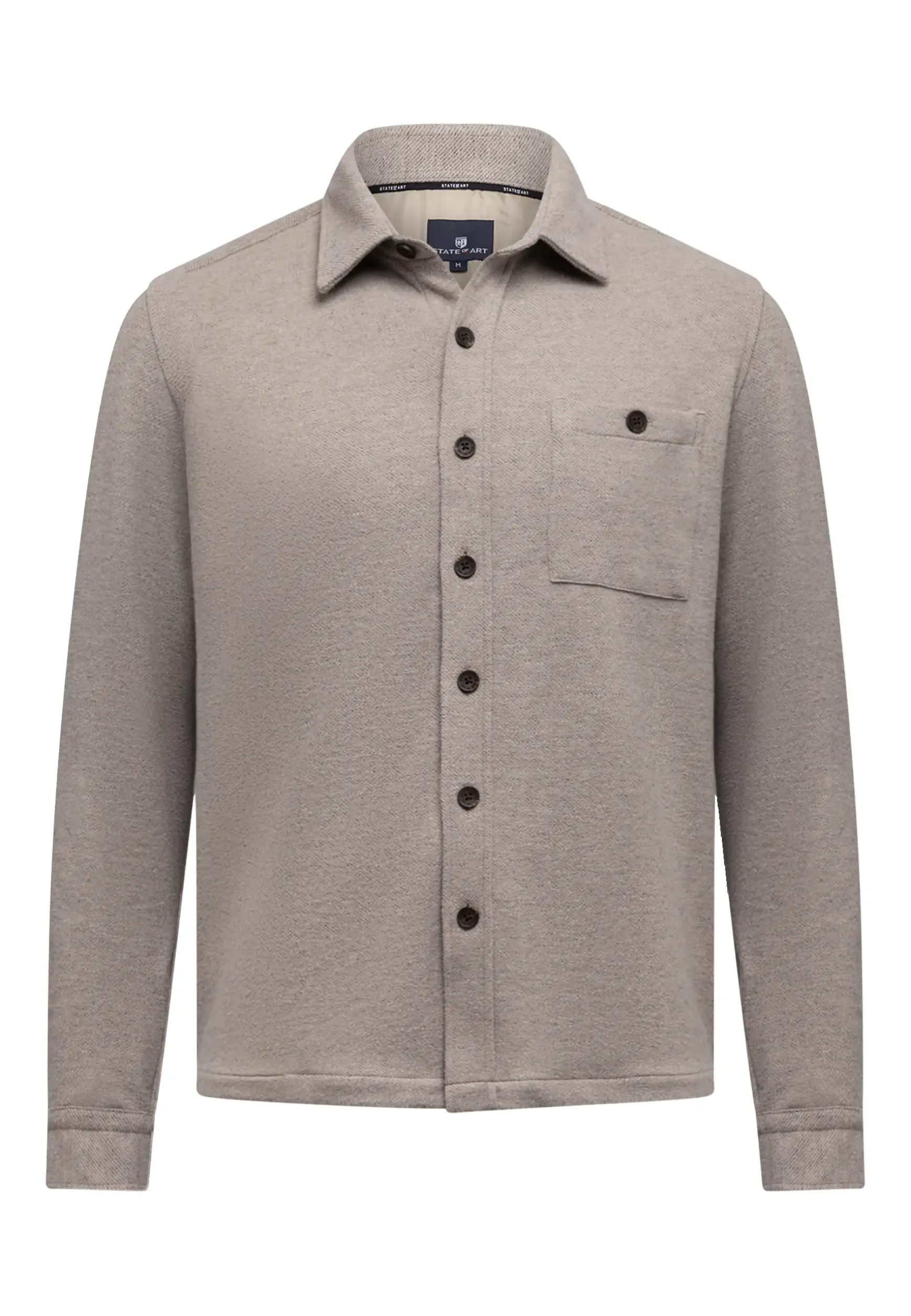 Gemêleerd overshirt met visgraatstructuur