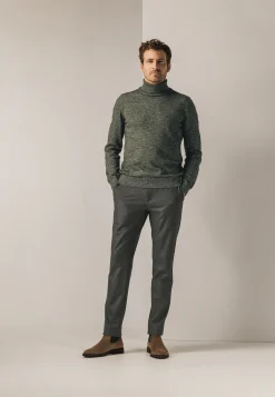 Gemêleerde chino in stretchstof