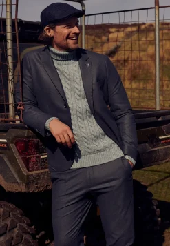 Gemêleerde chino in stretchstof