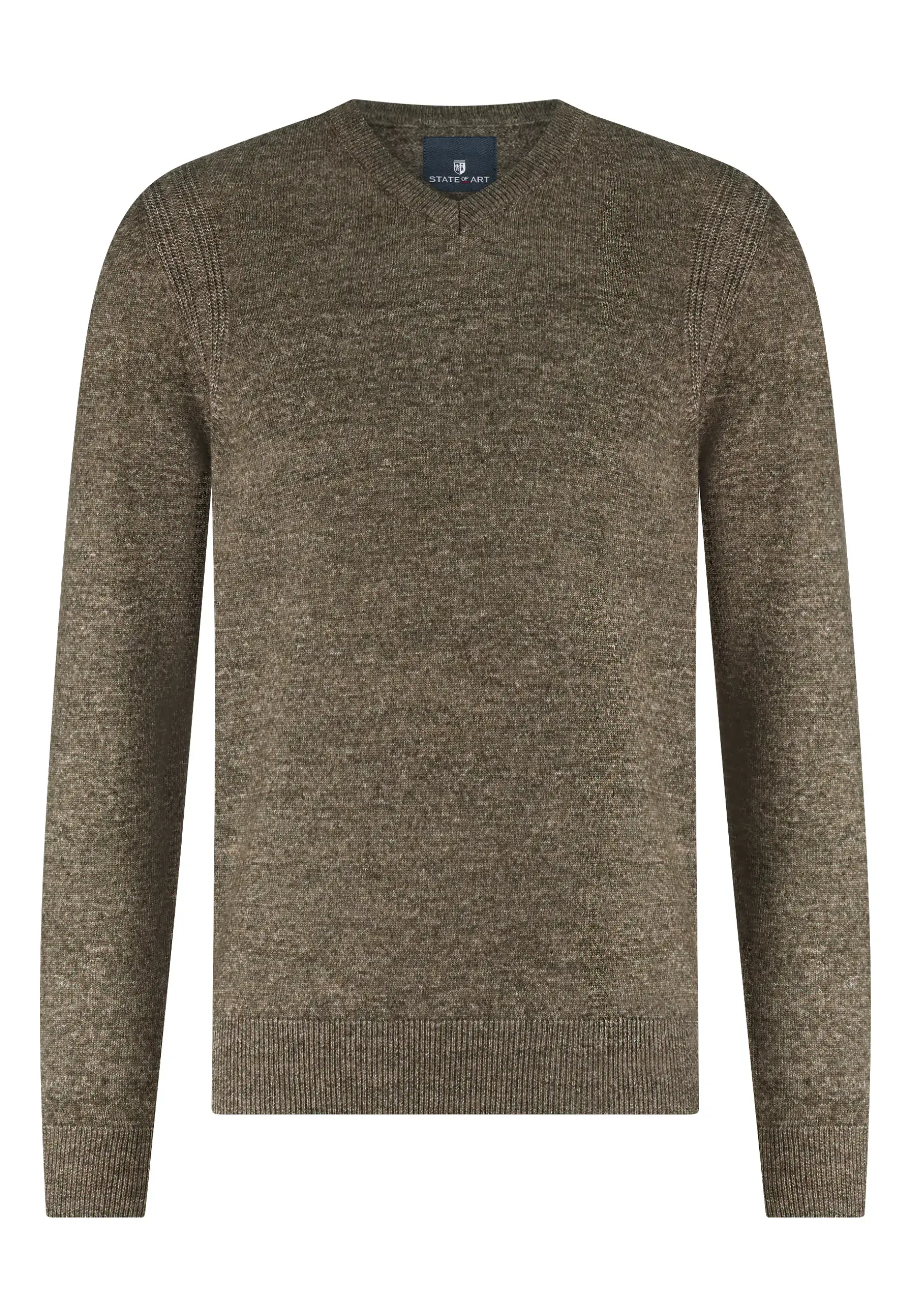 Gemêleerde trui met ribdetails