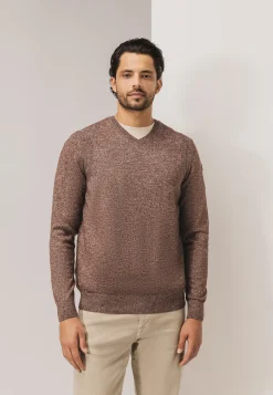 Gemêleerde trui met ribdetails