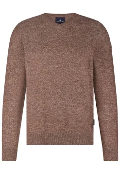 Gemêleerde trui met ribdetails