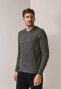Gemêleerde trui met ribdetails