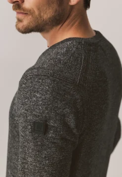 Gemêleerde trui met ribdetails