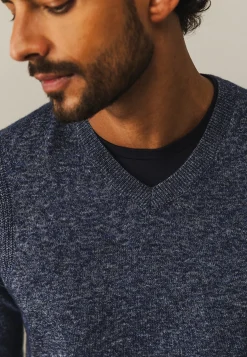Gemêleerde trui met ribdetails
