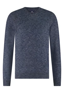 Gemêleerde trui met ribdetails