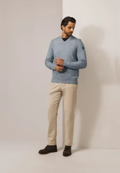 Gemêleerde trui met ribdetails