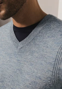 Gemêleerde trui met ribdetails