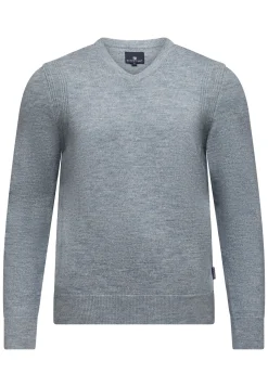 Gemêleerde trui met ribdetails