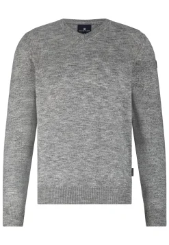 Gemêleerde trui met ribdetails