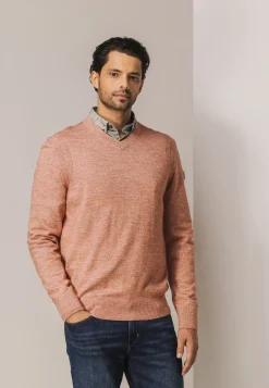 Gemêleerde trui met ribdetails