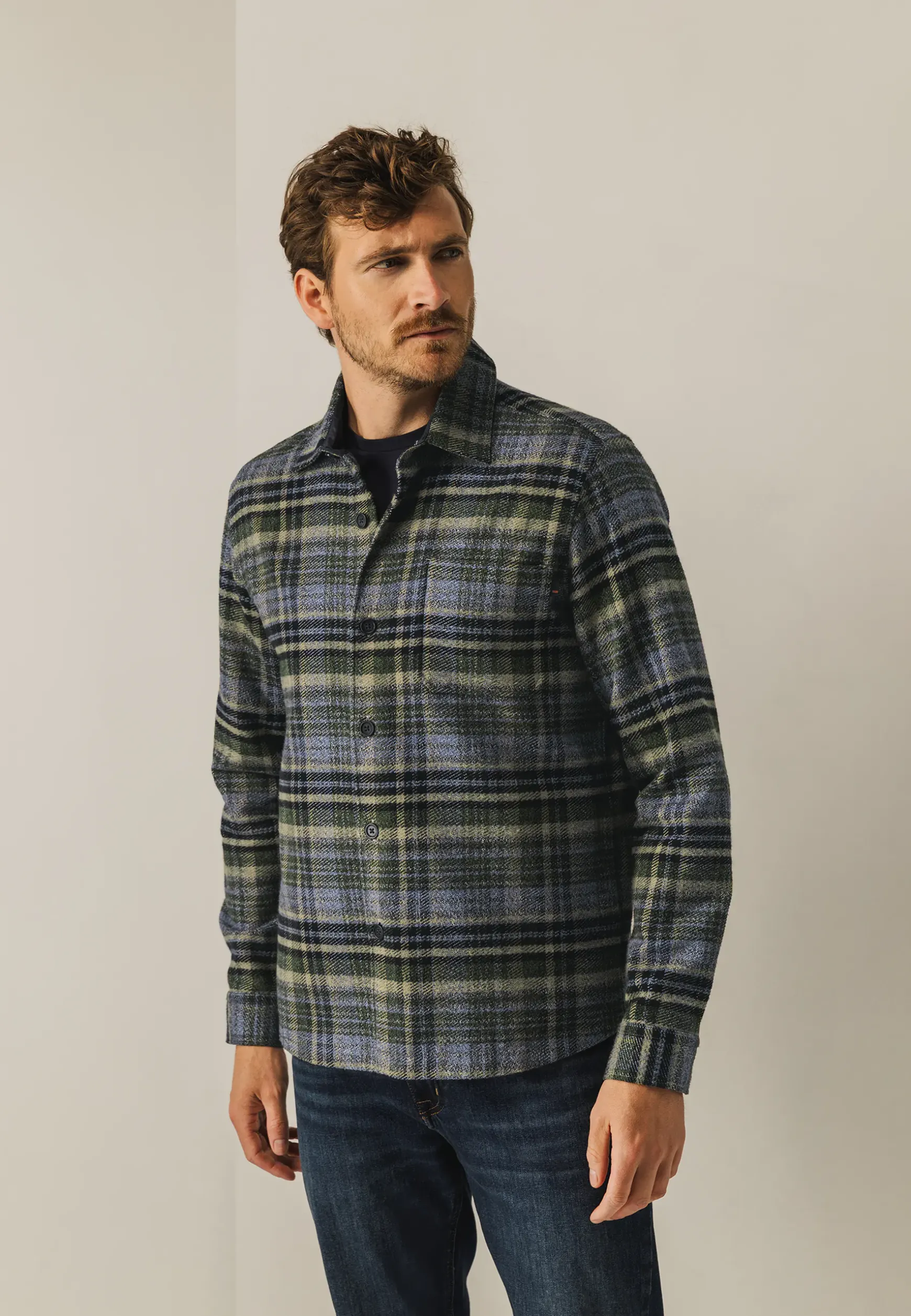 Geruit overshirt van twillstof
