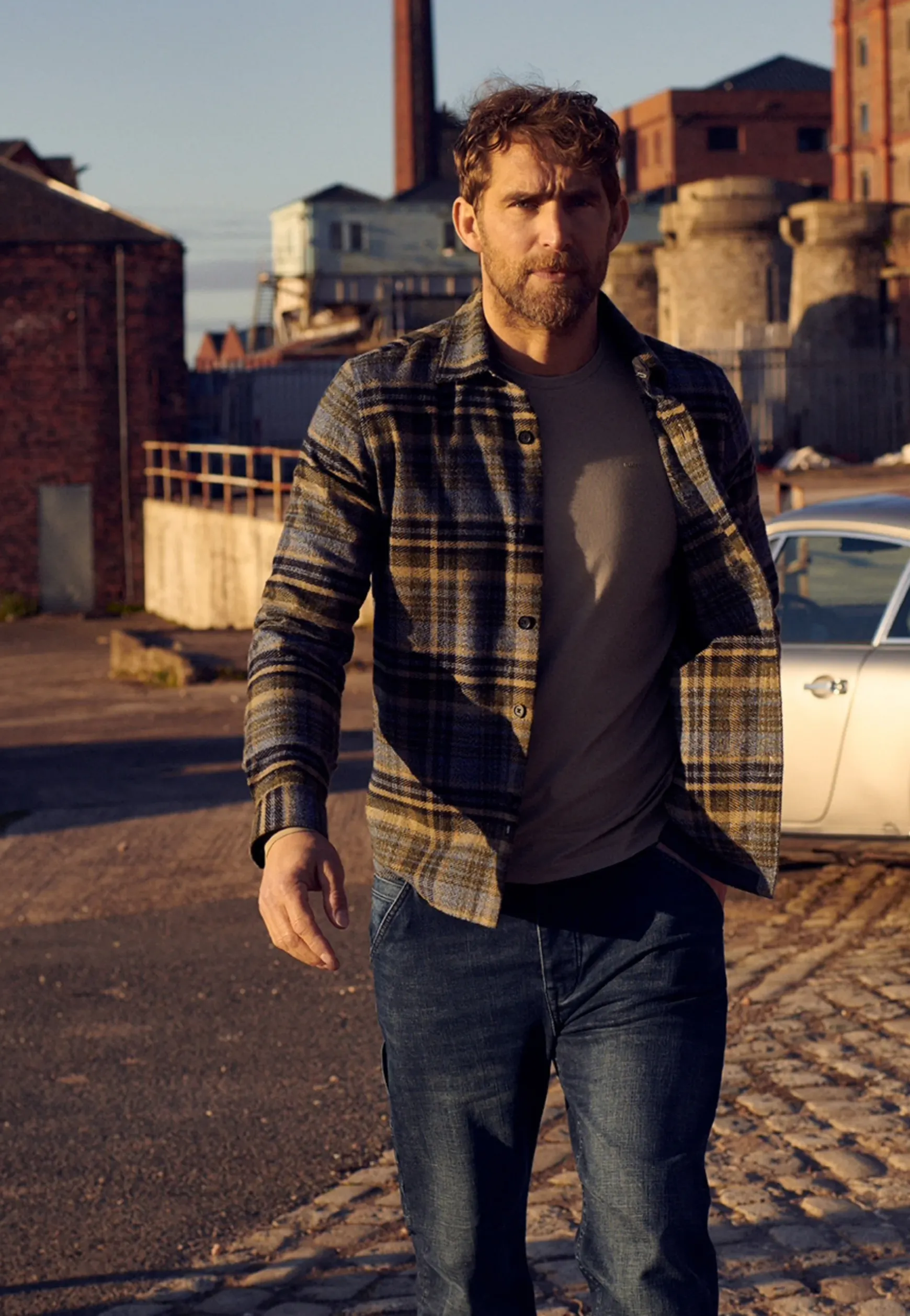 Geruit overshirt van twillstof