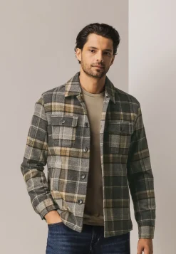 Geruit overshirt van wolmix
