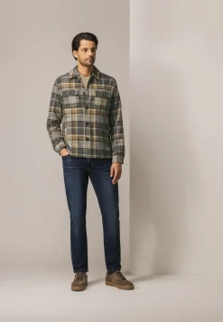 Geruit overshirt van wolmix