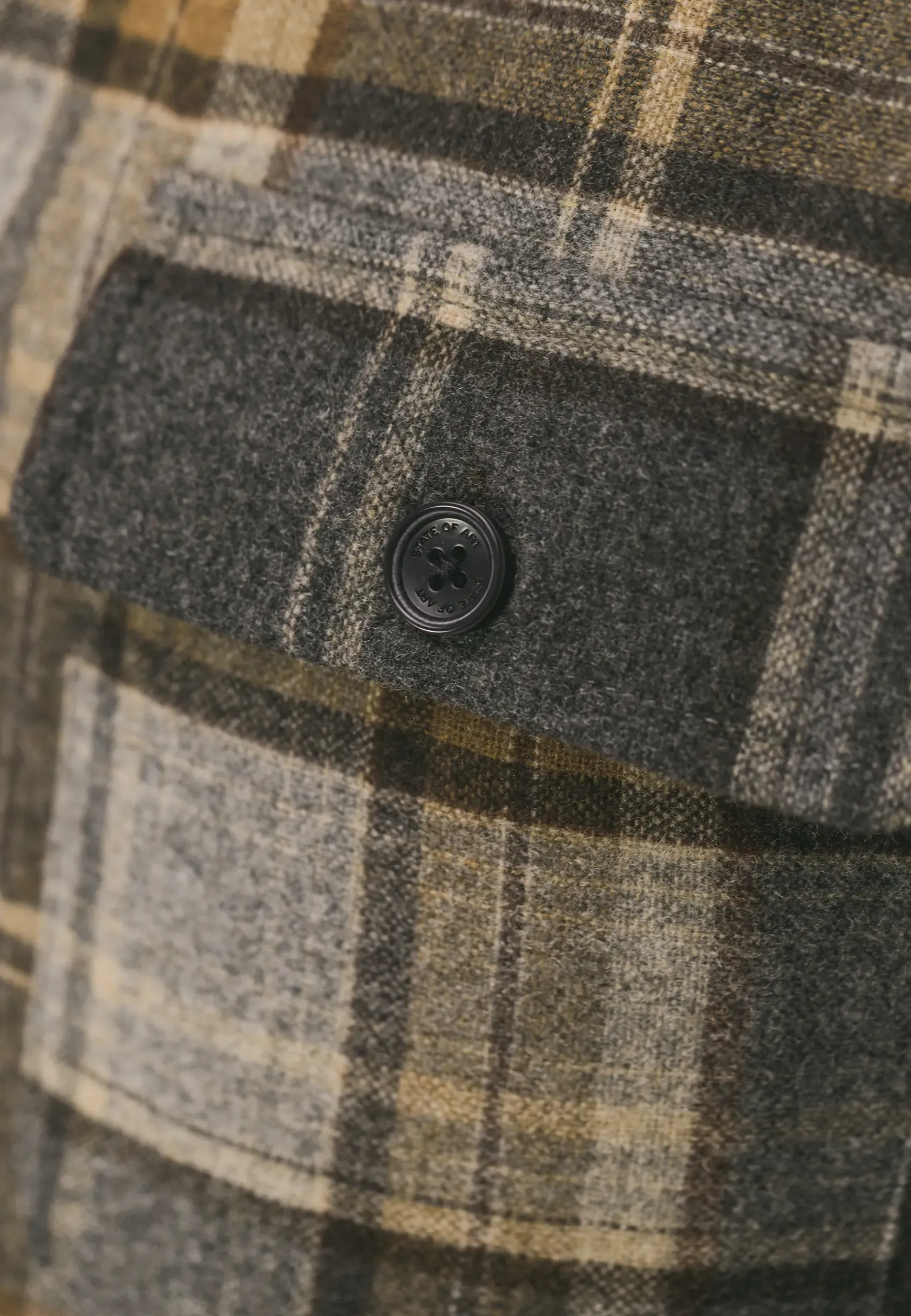 Geruit overshirt van wolmix